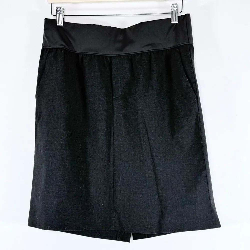 Gap Maternity Charcoal Black Elastic Waist Pencil Skirt Career Wear Women’s US 6